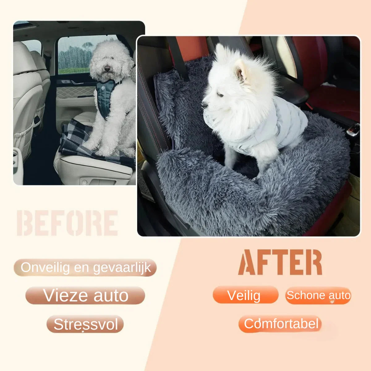 Autostoel Hond - Automand Honden - Hondemand Auto - Hondenmand - Hondenstoel - Geschikt Voor Honden Tussen 5-50kg - Navy