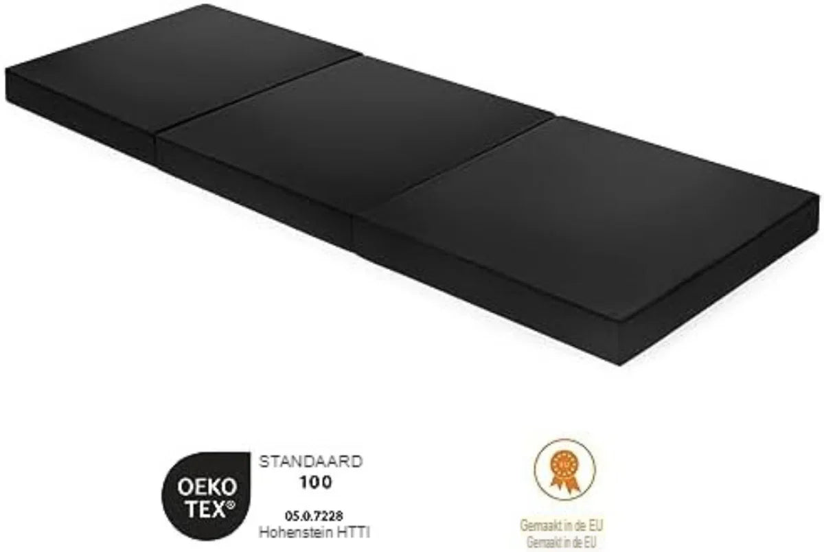 Folding Guest Bed - Foldable Guest Bed - Folding Guest Mattress - Black