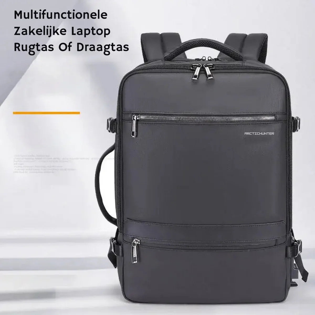 Arctic Hunter Backpack - Laptop Travel Bag - Backpack - Briefcase - 17 Inch - USB - Charging Station - Black - 32L
