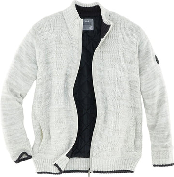 Gebreide herenvest met rits | licht gewatteerd | maten M-4XL | kleur licht grijs