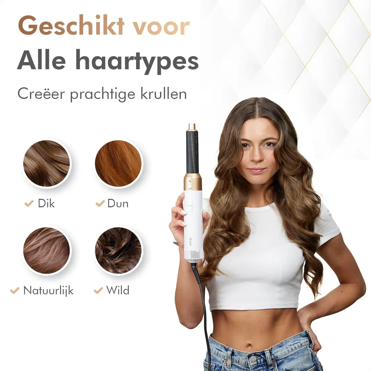 Airstyler 5-in-1, krultang, haardroger, warmluchtborstel, föhnborstel, föhn... (inclusief lederen doos)