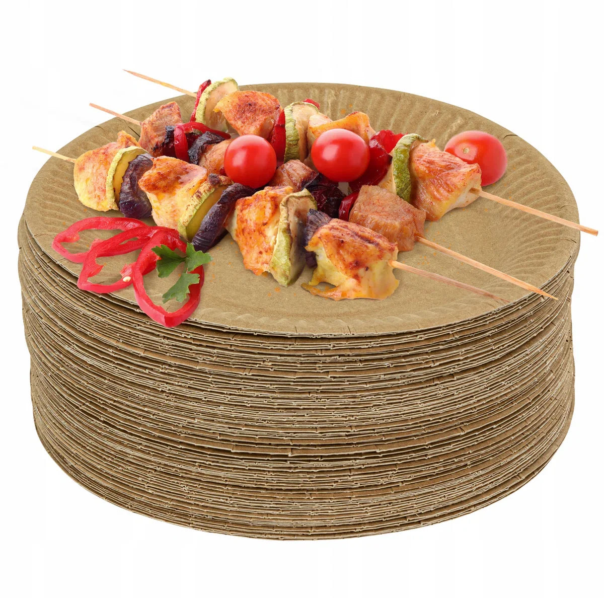 500 pieces x Wooden disposable cutlery set eco/environmentally conscious - 100 cardboard plates 23cm + 100 cardboard cups 240ml + 100 forks 16cm + 100 knives 16cm + 100 organic napkins 33x33cm