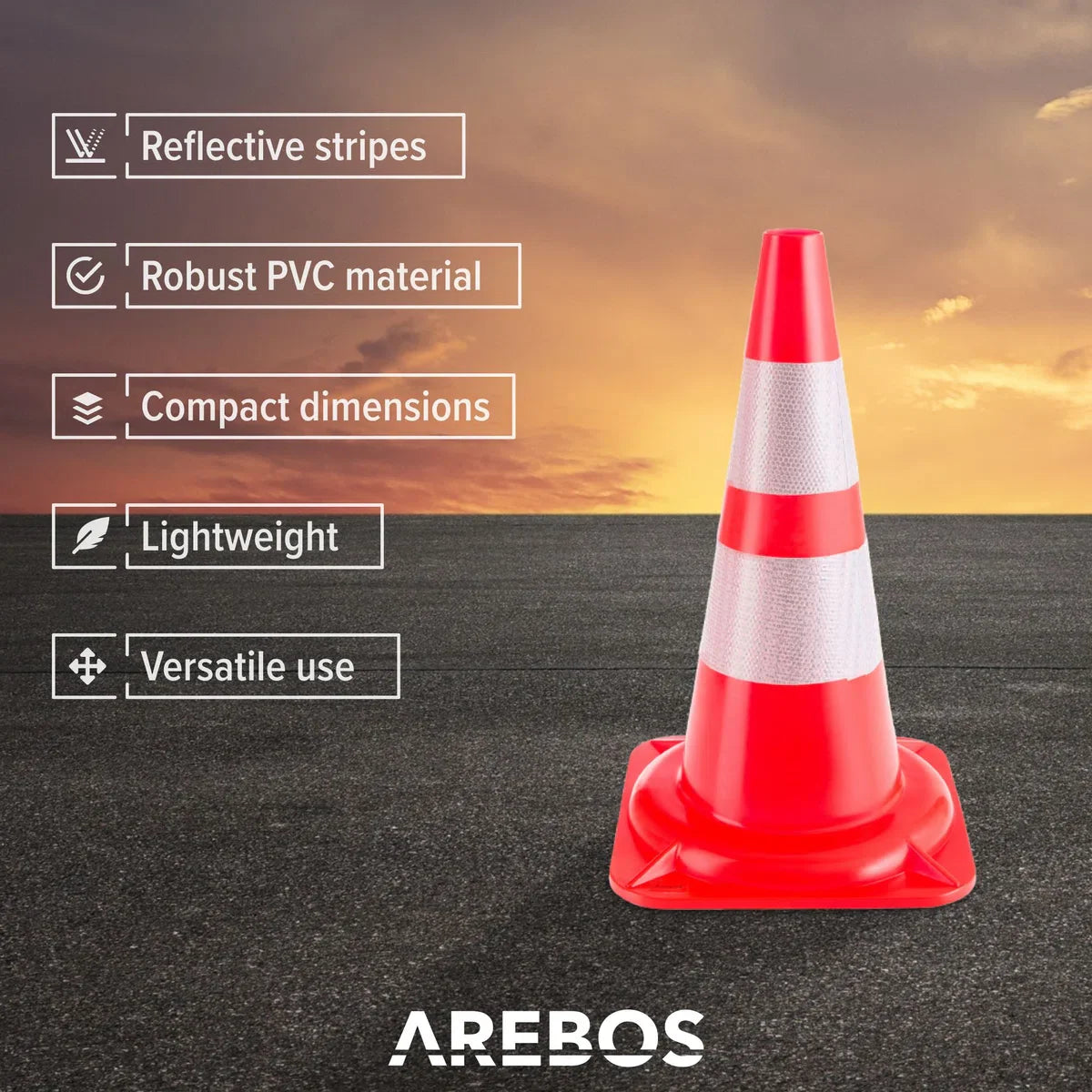 Traffic cone / pylon - 50 cm high - 10 pieces