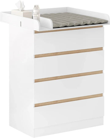 Baby Commode Ladekast - Multifunctionele Verzorgings- en Organisatieoplossing voor de Babykamer en Slaapkamer - Wit