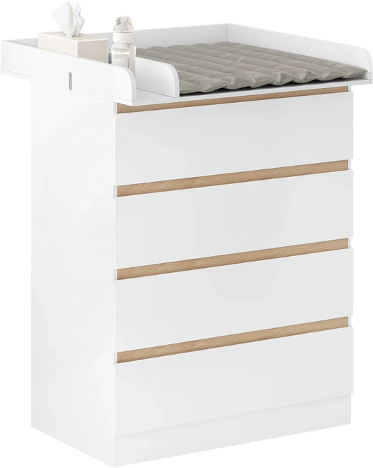 Baby Commode Ladekast - Multifunctionele Verzorgings- en Organisatieoplossing voor de Babykamer en Slaapkamer - Wit
