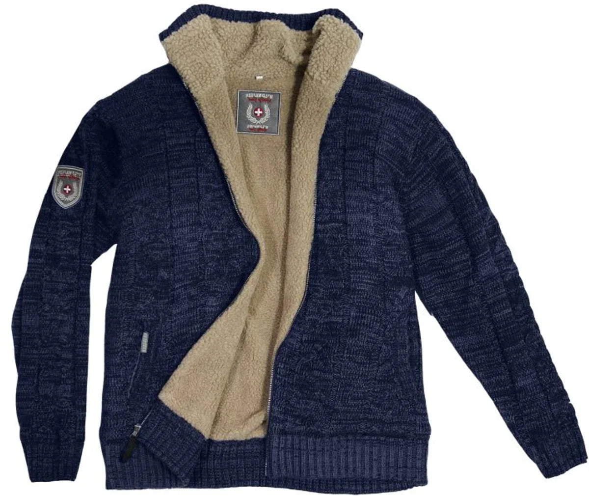 Teddy gevoerde gebreide Noorse trui | herenvest | 3 kleuren beschikbaar | maten S-4XL