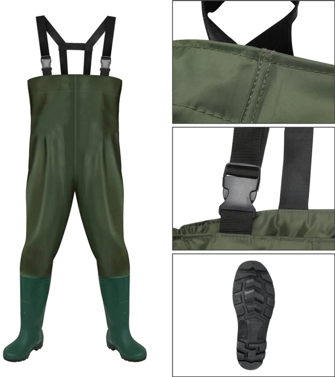 Wader - Waadbroek - Visserspak - Regenpak - 100% Waterdicht - Schoenmaat 40/41 M
