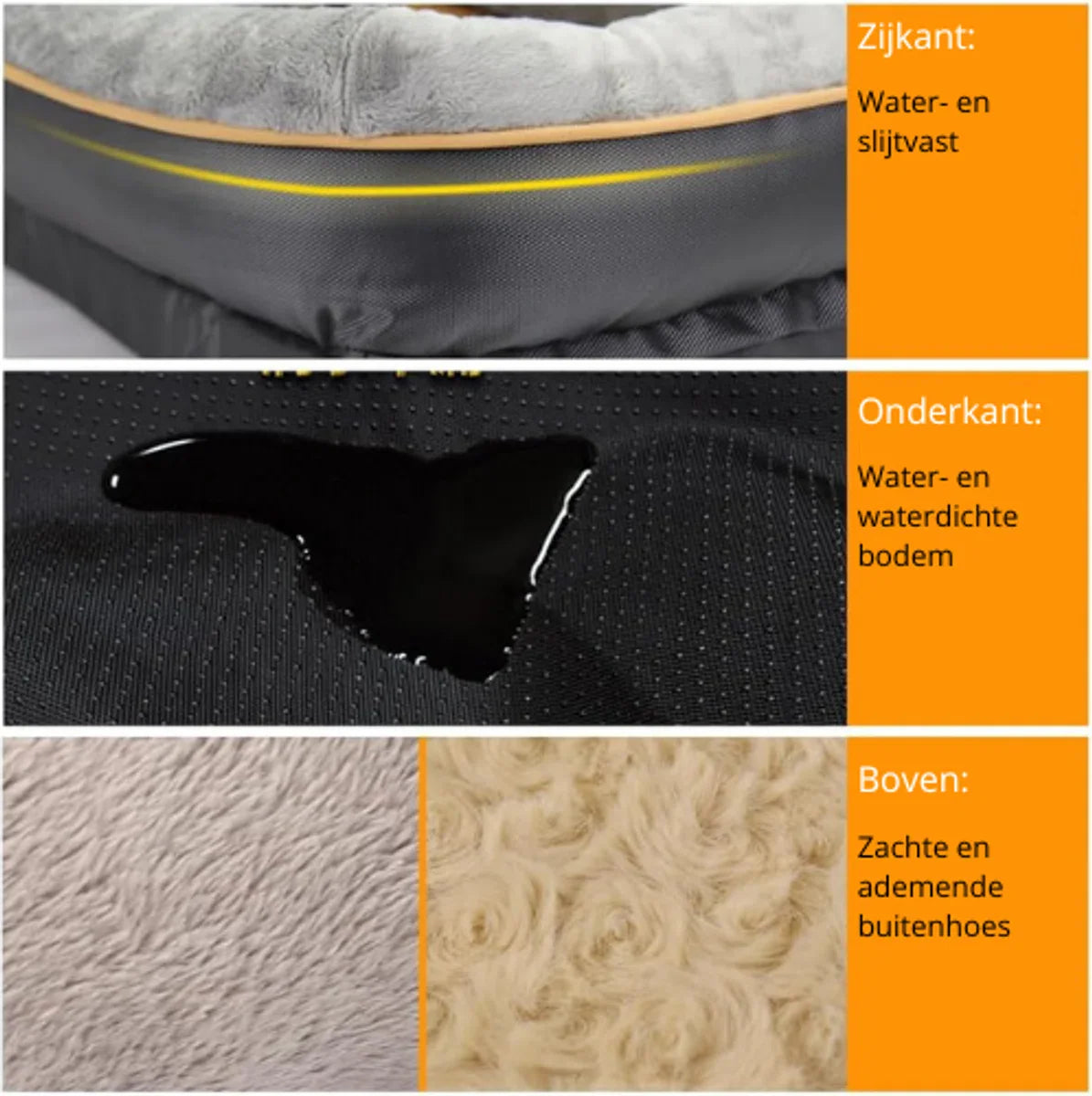 Luxe Orthopedisch Hondenkussen - X-Large Traagschuim Hondenbed - 102x77x23cm - Verwijderbare/Wasbare Hoes - Grijs