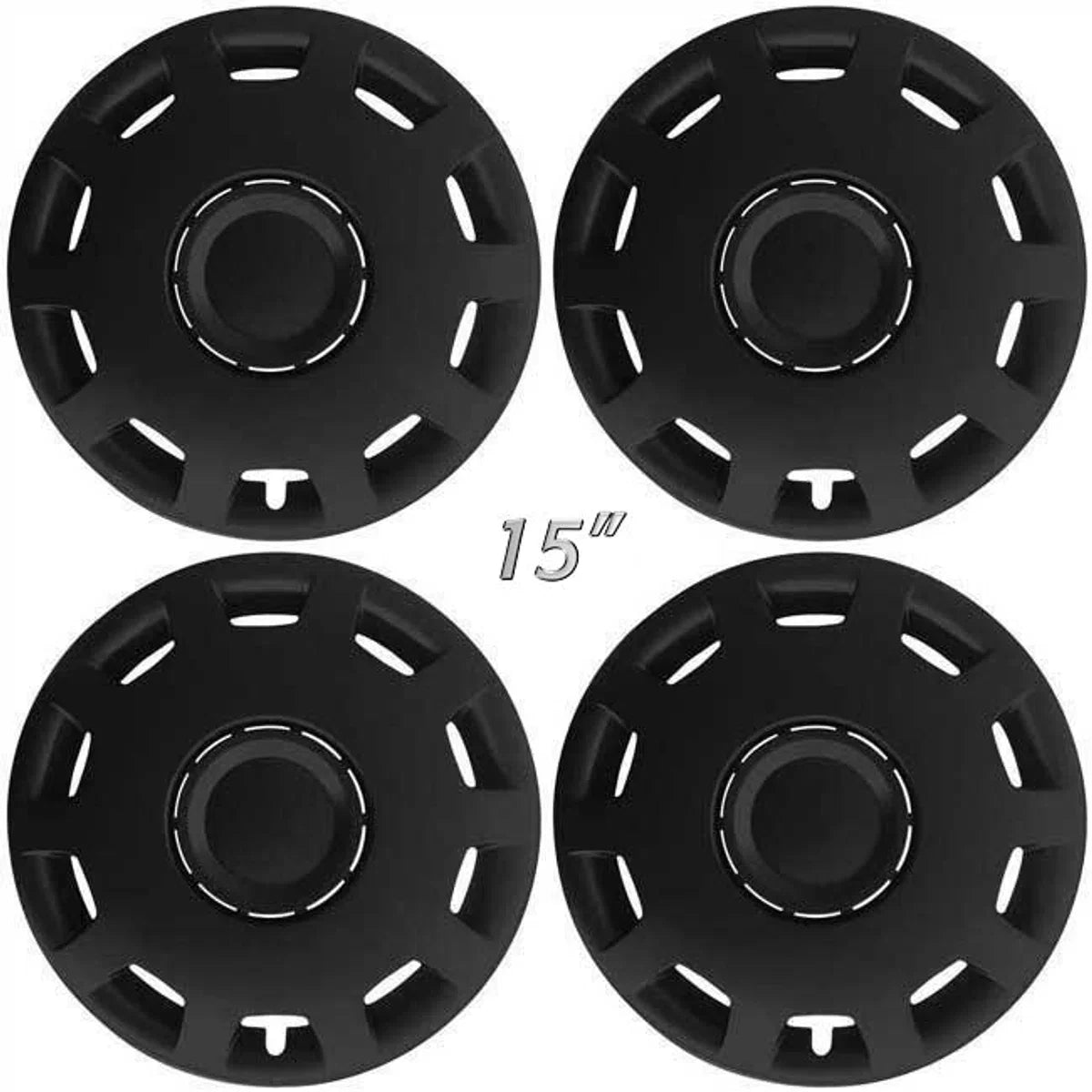 Wieldoppen GRANIT-B 15 inch matzwart. Set van 4 stuks in doos (graag tekst lezen!)