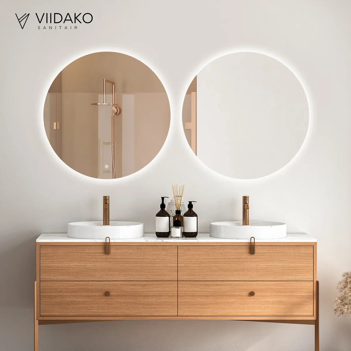 Viidako LED Spiegel - Condensvrij – dimbaar - 3 LED standen – Hip design – Krasbestendig – Duurzame kwaliteit – Eenvoudige Installatie