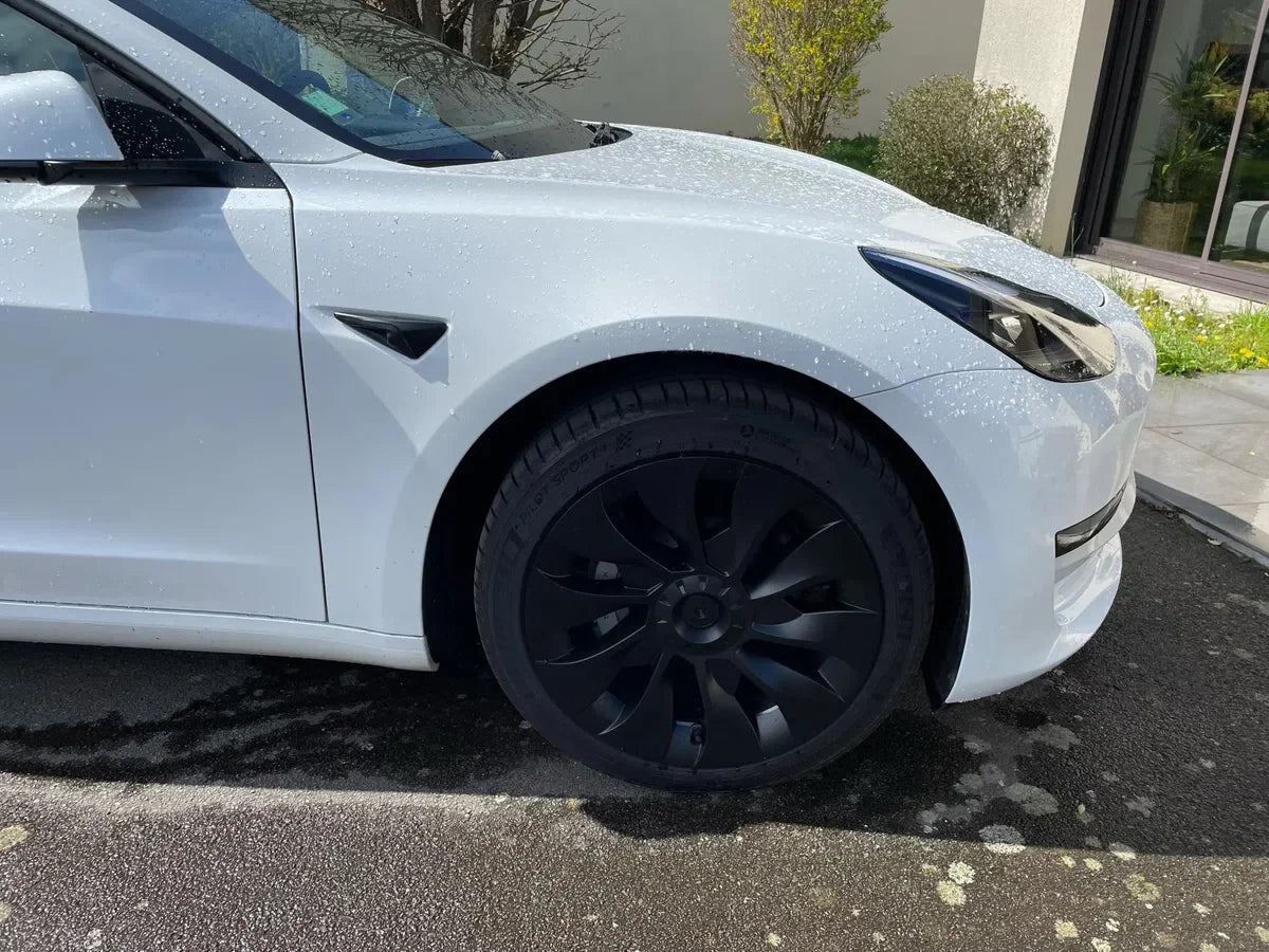 MHDW - Mat Zwarte Performance Turbine wieldoppen set - Geschikt voor Tesla Model 3 - Sportieve upgrade voor 18 inch standaard velgen - Auto Exterieur Accessoires Nederland en België