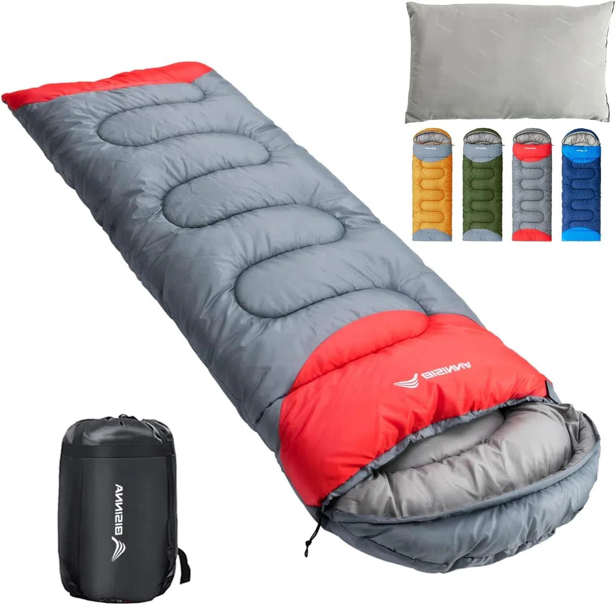 Sleeping bag with pillow - 4 season lightweight waterproof warm sleeping bag for adults women men outdoor camping hiking backpacking - add-on: compact size sleeping bag for camping
