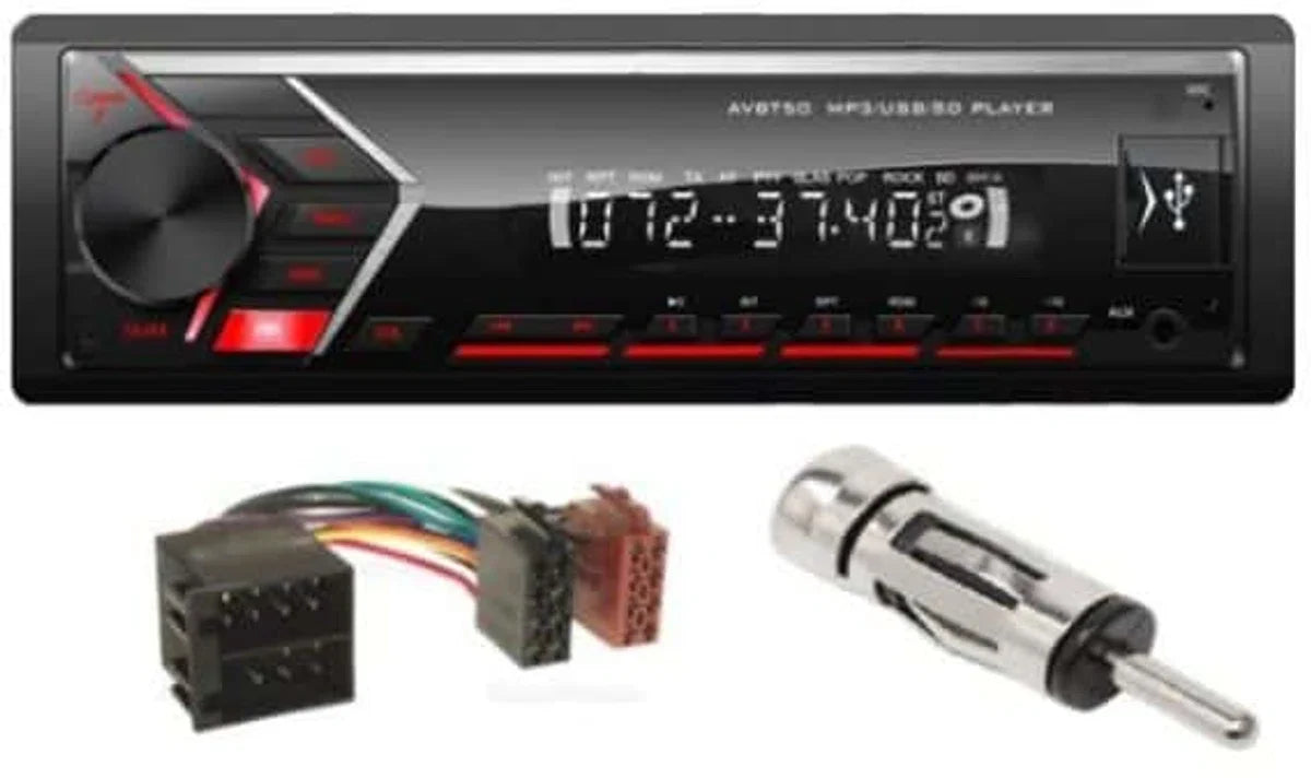 1-DIN bluetooth autoradio Peugeot 206 1998 tot 2007 met USB-ingang en frame/kabels
