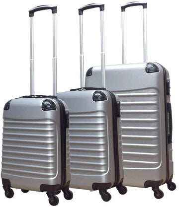 Quadrant 3 delige ABS Kofferset - 2 x handbagage koffer / 1 x grote koffer - Zilver