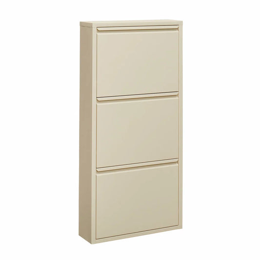 VEEHAUSÂ® - Kelley - Praktisch Schoenenrek - Schoenenrek Ooster Wit - Schoenenrek met 3 Niveaus - Schoenenkast Ooster Wit - Schoenenrek metaal industrieel - Metaal - 50 x 104 x 15cm - Ooster Wit