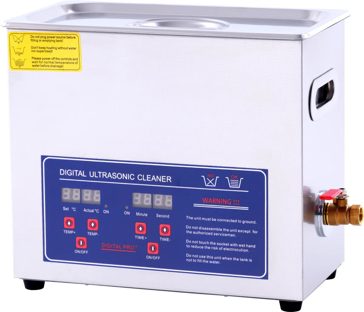 Ultrasoon reiniger 6 Liter - 6L (Ultrasoonbad - Reinigingsbad - Reinigingsbak - Trilbad - Ultrasone Reinigingsmachine - Carburateur Ultrasonic Cleaner - beste Ultrasoonreiniger - groot Reinigings bad - grote bak - pedicure badje apparaat)