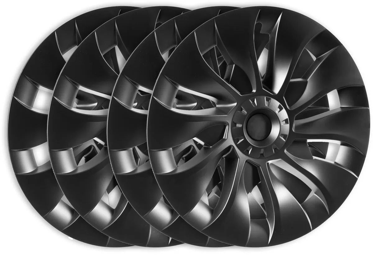 MHDW - Mat Zwarte Performance Turbine wieldoppen set - Geschikt voor Tesla Model 3 - Sportieve upgrade voor 18 inch standaard velgen - Auto Exterieur Accessoires Nederland en België