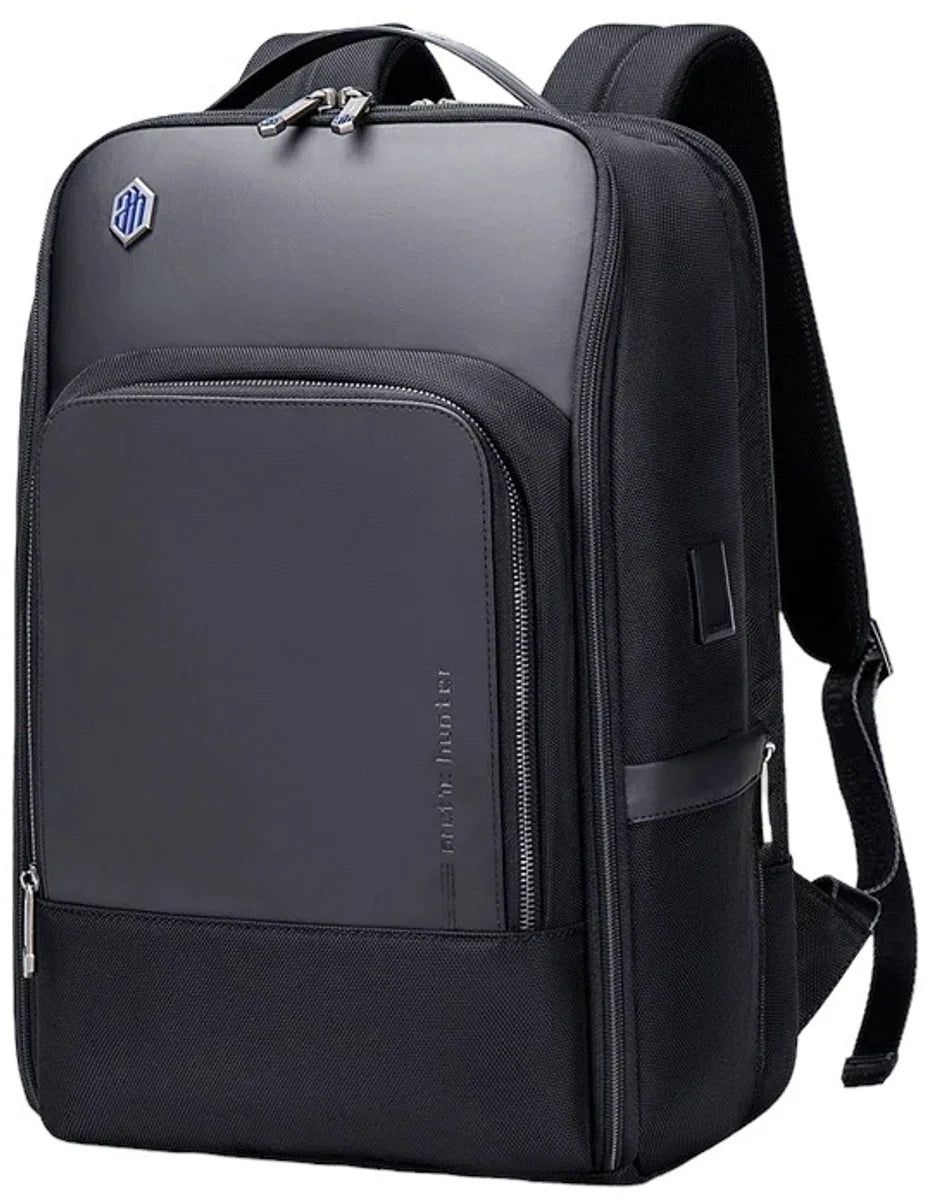 Backpack Real Leather - Laptop Bag 15.6 Inch - Backpack - Water Repellent - USB Charging Port