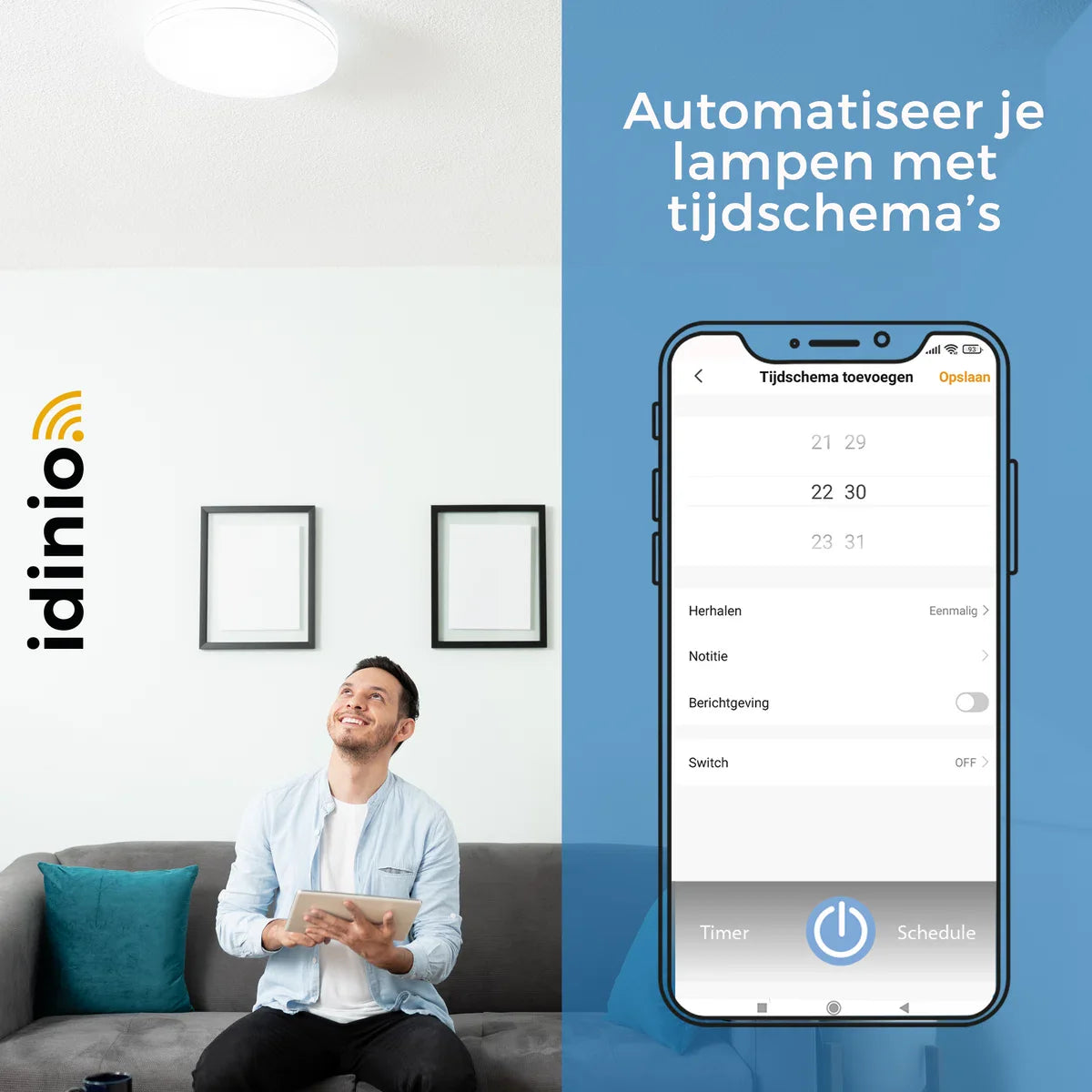 Smart Vloerlamp Zwart - Full Colour - Dimbaar & Bedienbaar met App - 138cm