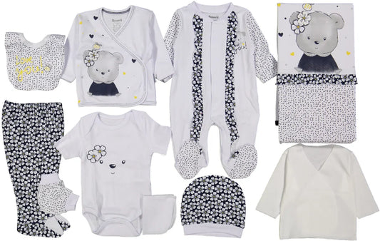 Miniworld-Baby newborn 10-delige kledingset in leuke cadeaudoos-Love you-Kraamcadeau-Babyshower-Babykleding meisje