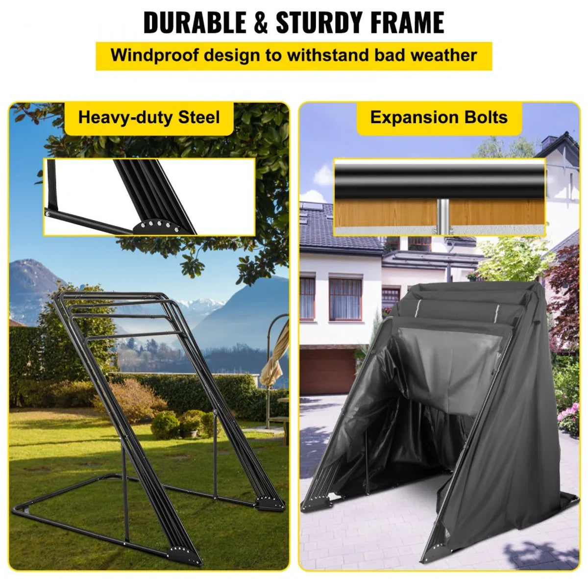 Heavy Duty Motorstalling Tent Hoes Opberggarage met TSA-combinatieslot en Draagtas