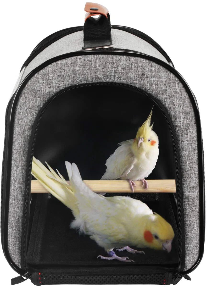 Bird carrier bag - Animals - Polyester - Carrier bag - Pet - Perch - Shoulder strap - Foldable - Zipper - Ventilation