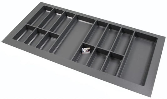 Plastic Bestekbak Classic Serie Antraciet, Breedte 108-100 cm - Diepte 54-47 - Breedte en diepte op maat te maken - Besteklade, Bestekhouder, Bestekbakken op maat