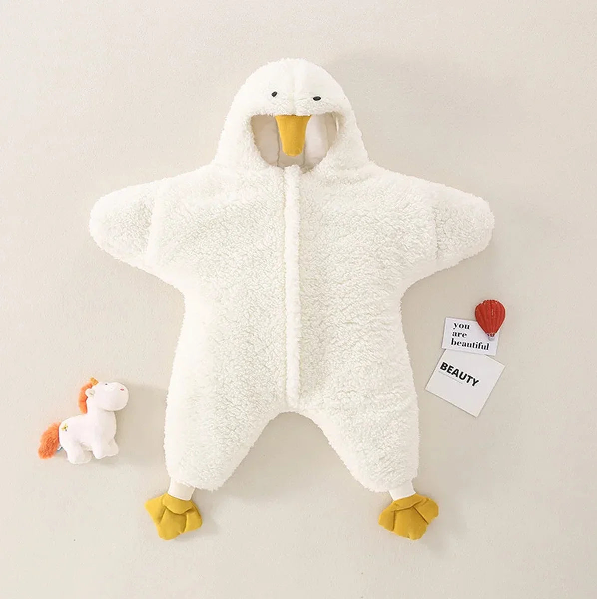Newborn baby sleeping bag - Baby grow - From 60 to 90 CM - Baby gift - Duck - Baby clothes - Present - Warm - Good quality