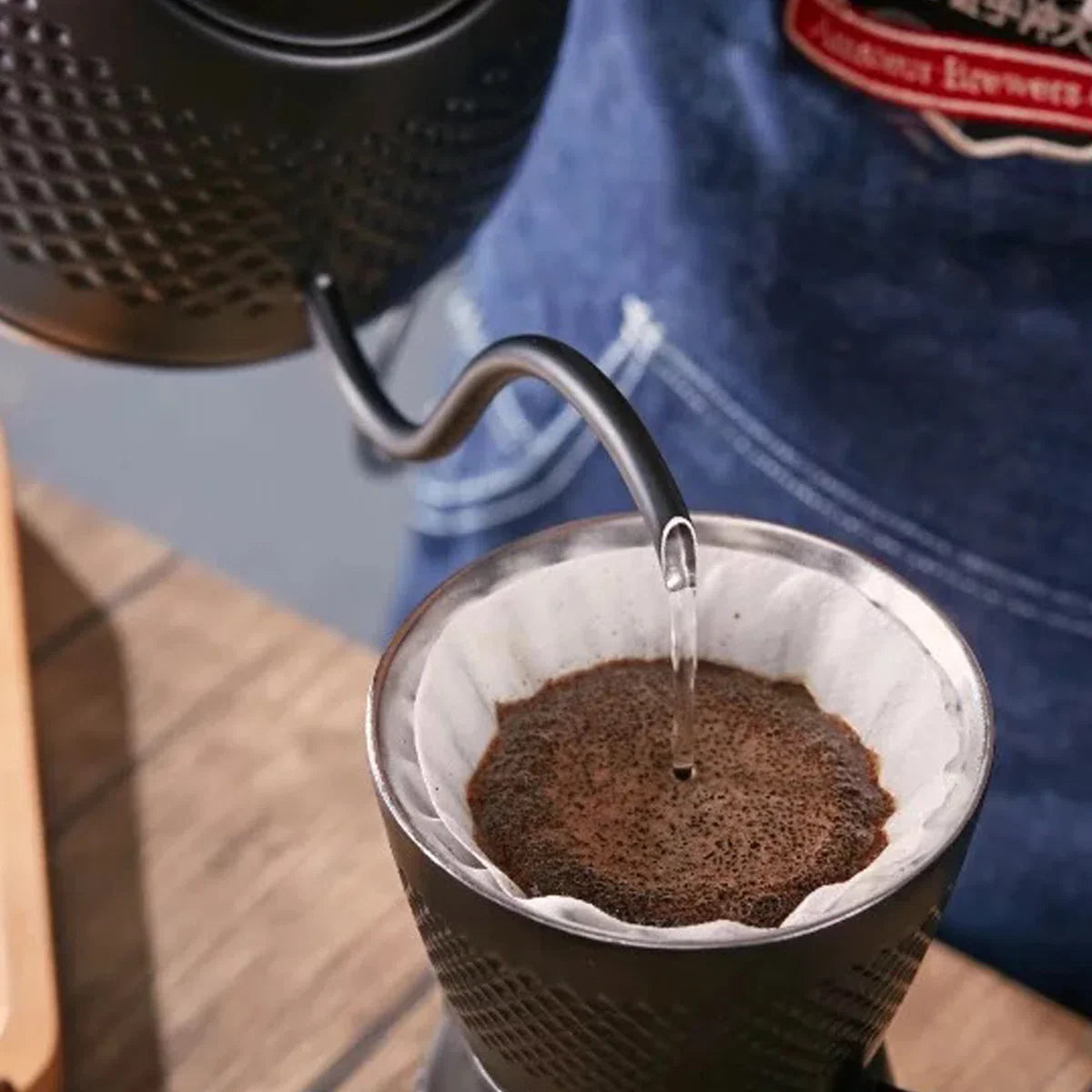 Koffie Dripper & Server Set Dubbelwandig RVS V60 Filterkoffie - Pour Over - Barista - zwart - Hario Style - brewgear.store
