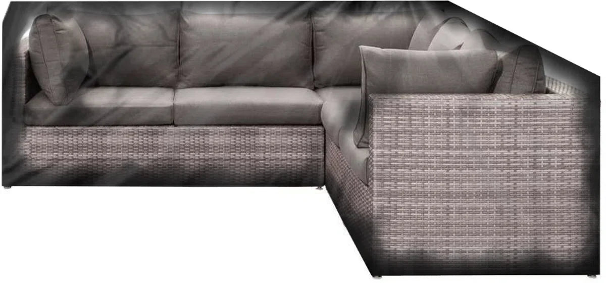 Hoes Tuinmeubelen - Loungesethoes L-vorm - 235x235x90x70 cm - Zwart
