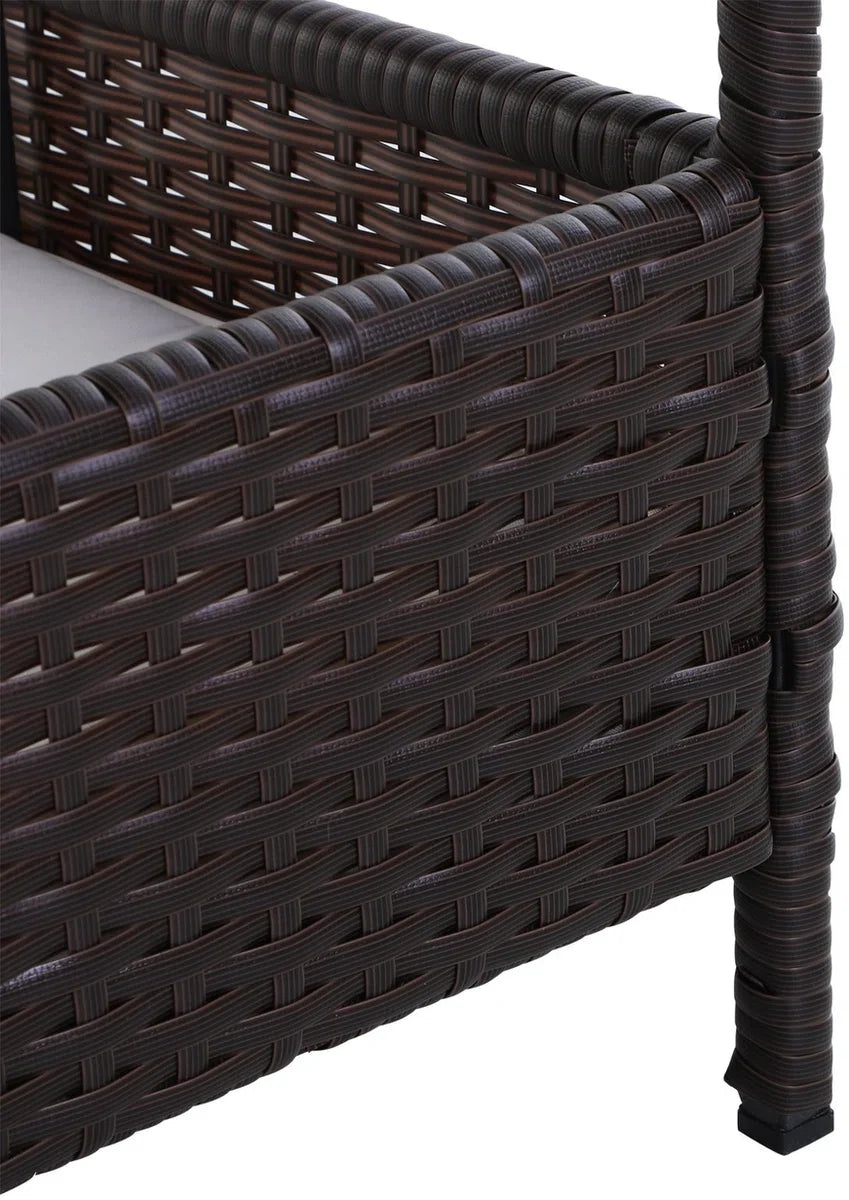 Polyrattan hondenbed - Rieten hondenhok - Hondenmand voor buiten - Bruin/Beige