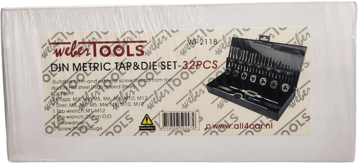 Weber Tools tap- en snijset metrisch 32-delig WT-2118