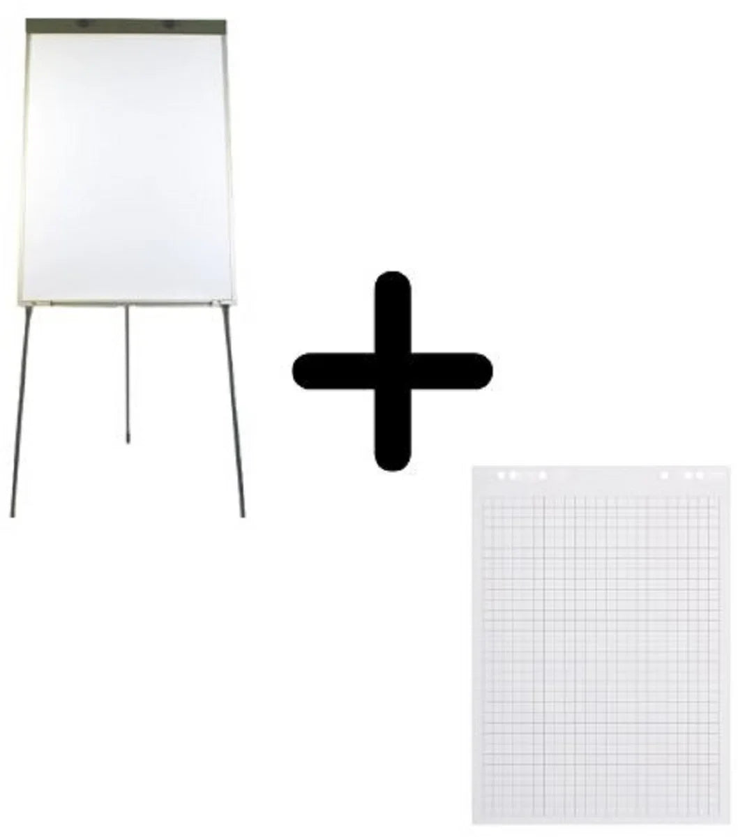 Flipover 70x100cm plus gratis pak flipoverpapier - papierklem en afleggoot