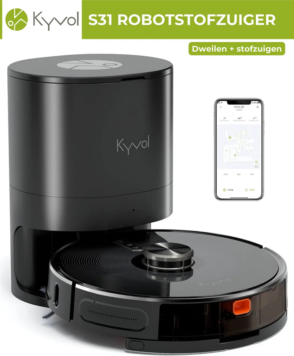 Cybovac S31 robotstofzuiger met laadstation en dweilfunctie - Zwart | Elektrisch | Automatisch | met app | Leegt zichzelf | Smart