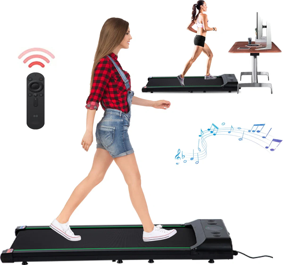 Treadmill for home - Flat treadmill - Walking pad - Easy storage - Multiple speed settings - 1-6km/h - Loadable up to 100 kg