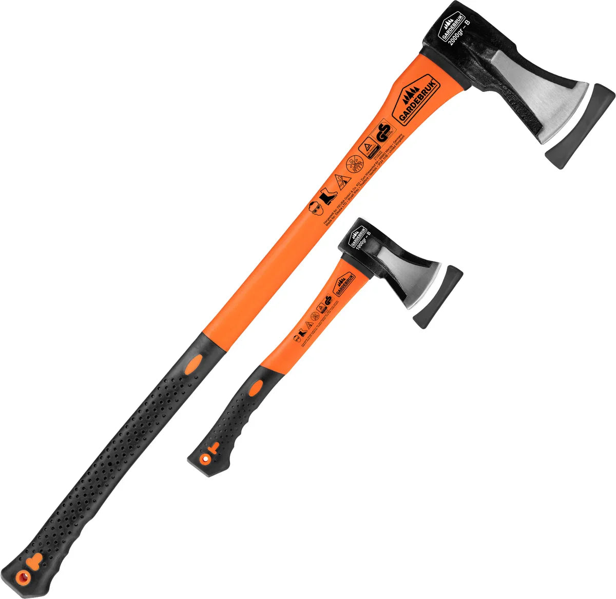 Cleaving hammer 3kg and hatchet 37cm with fiber handle - set of 2 pieces
