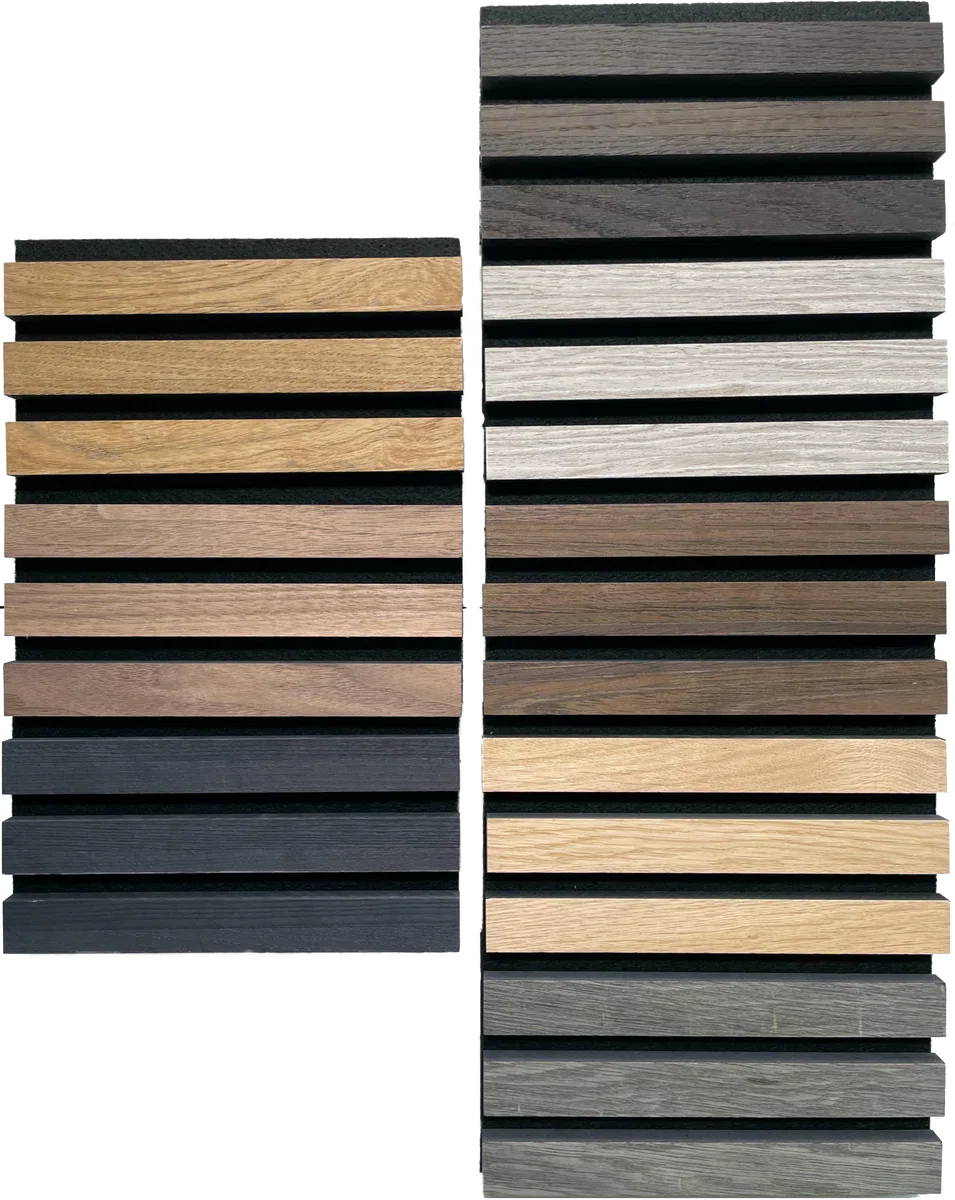 Eiken houtfineer Naturel Promo - Akoestisch Houten Wandpaneel - 240 x 60 cm | Echt Hout | Houten latten | Akupanel | Wanddecoratie| 3D Wandpanelen | Muurdecoratie | Lattenwanden | Wood panels | Eikenhoutfineer