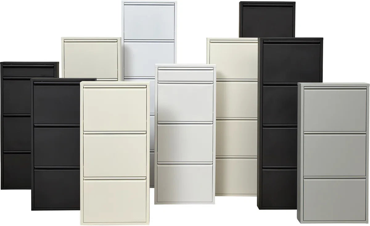 VEEHAUSÂ® - Graham - Praktisch schoenenrek - schoenenrek zwart - schoenenrek met 3 niveaus - extra niveau - schoenenkast zwart - schoenenrek metaal industrieel - metaal - 50 x 114 x 15cm -zwart