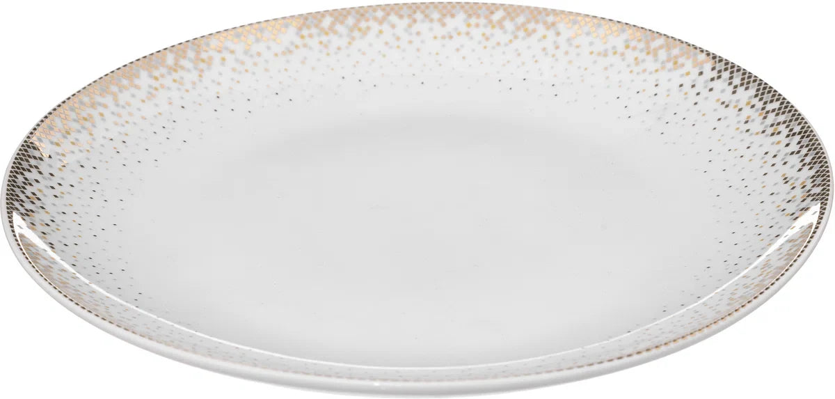 Dinerservies 6-persoons porselein Constellation - 12-delig - Wit met Goud