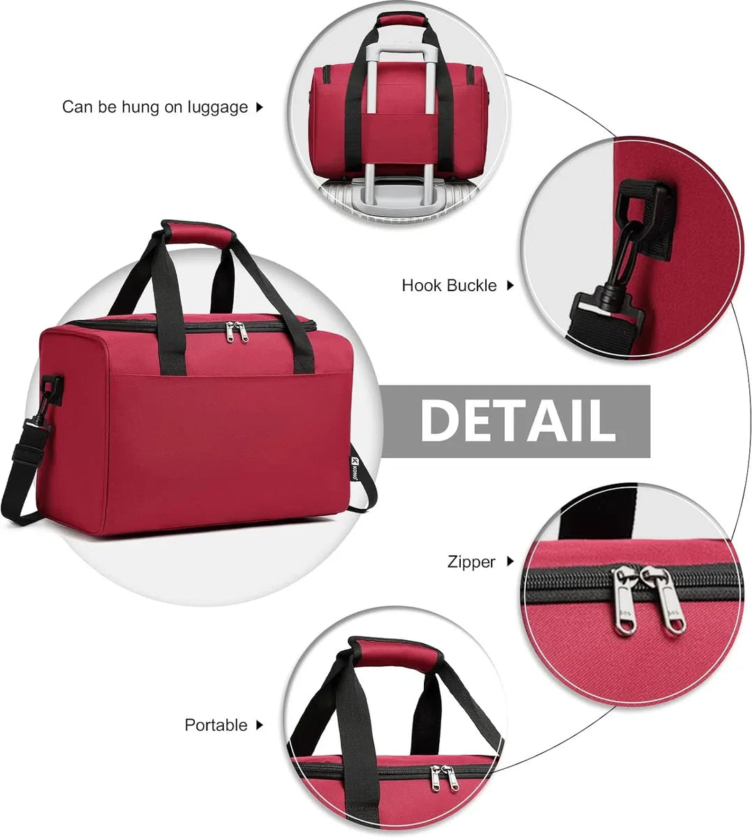 40x20x25 handbagage reistas voor in het vliegtuig bagage weekender grote maximale handbagage voor mannen en vrouwen met schouderband