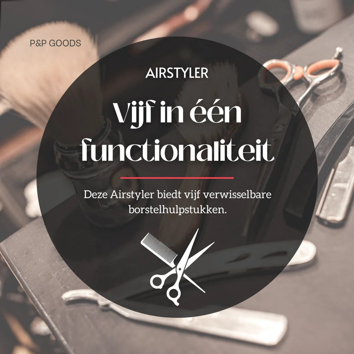 P&P Goods® Airstyler - 5-in-1 Multistyler - Hairwrap - Haardroger - Krulborstel - Stijlborstel - Multifunctioneel