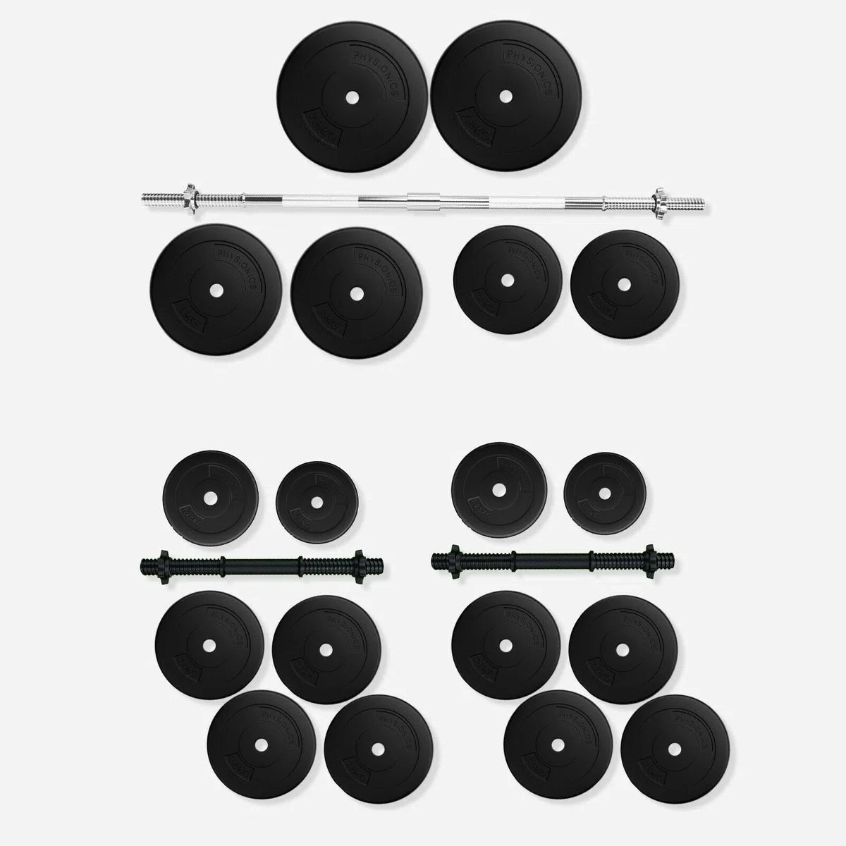 Barbell with dumbbell set 35 kg and 2x 15 kg total 65 kg