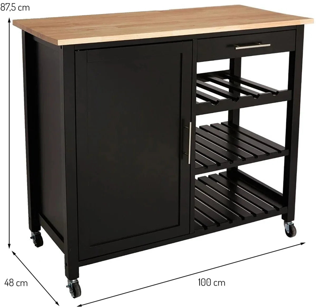Kitchen Trolley Armel Black